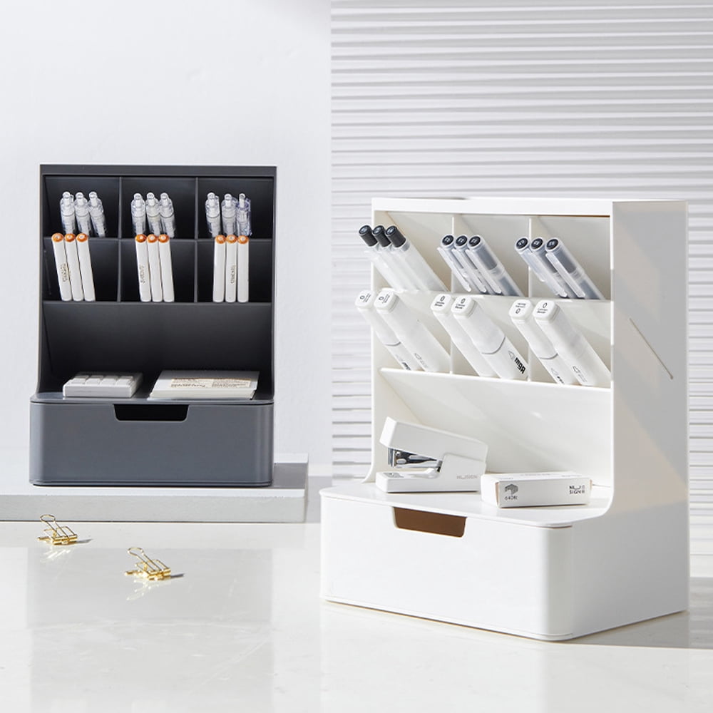 Multi-Functional Desk Organizer Pencil Holder Stationery, Large Marker Pen Organizer Storage