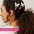 thumbnail image 6 of Scunci by Conair Butterfly Snap Hair Clips, Pink & Gold Tone, All Hair Types, 2 Count, 6 of 7