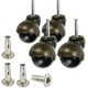 thumbnail image 1 of Rueda de bolas de bronce de 50 mm, ruedas para muebles con casquillos, ruedas de bolas redondeadas con freno, repuesto para muebles, sofás, sillas,, 1 of 5