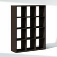 thumbnail image 5 of Furinno CUBIC 12-Cube Open Shelf Extra Thick Frame Black Dark Oak, 5 of 6
