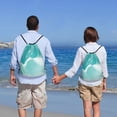 thumbnail image 5 of Daiia Teal Turquoise 1 Pattern Drawstring Backpack, Gym Bag, Lightweight Backpack, Water-Resistant Bag Travel Sports Backpack, Fitness Bag, Yoga Bag-Small, 5 of 6