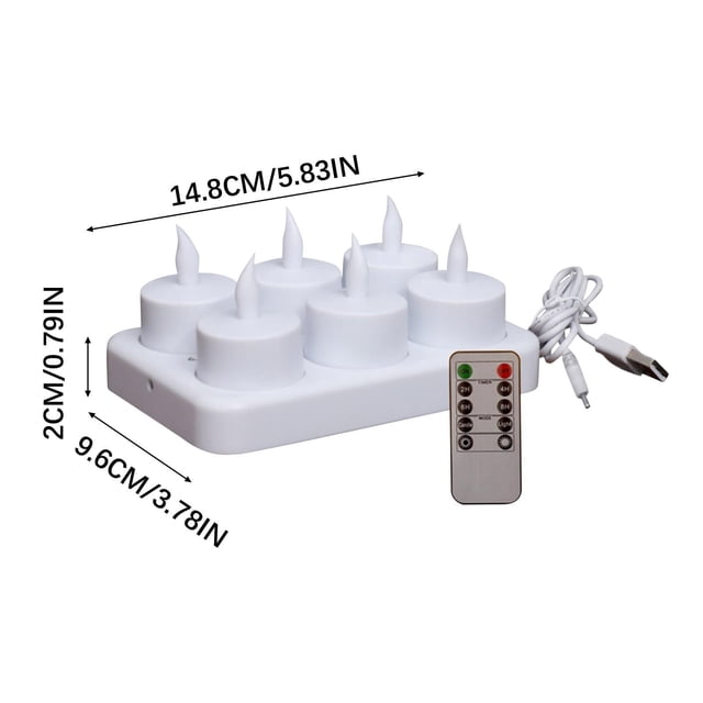 Bwiyojiz Home Decor Count 6pcs Rechargeable Tea Lights Flameless Candles with Remote LED Timer Battery Operated for Centerpiece Table Decorations, Gifts for Family