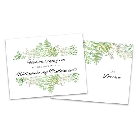 Bridesmaid Invitation Card - Personalized Funny Foliage Will You Be My Bridesmaid Invitation