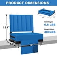 thumbnail image 2 of Stadium Seat for Bleachers with Back Support and Cushion, Bleacher Seats with Shoulder Strap and Cup Holder, Padded Portable Folding Comfort Stadium Chair, for Sports Events, Blue (1pcs), 2 of 6