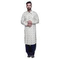 thumbnail image 1 of Atasi Kurta Pathani Imprimé avec Salwar pour Hommes Ensemble Ethnique d'Été Indien, 1 of 5
