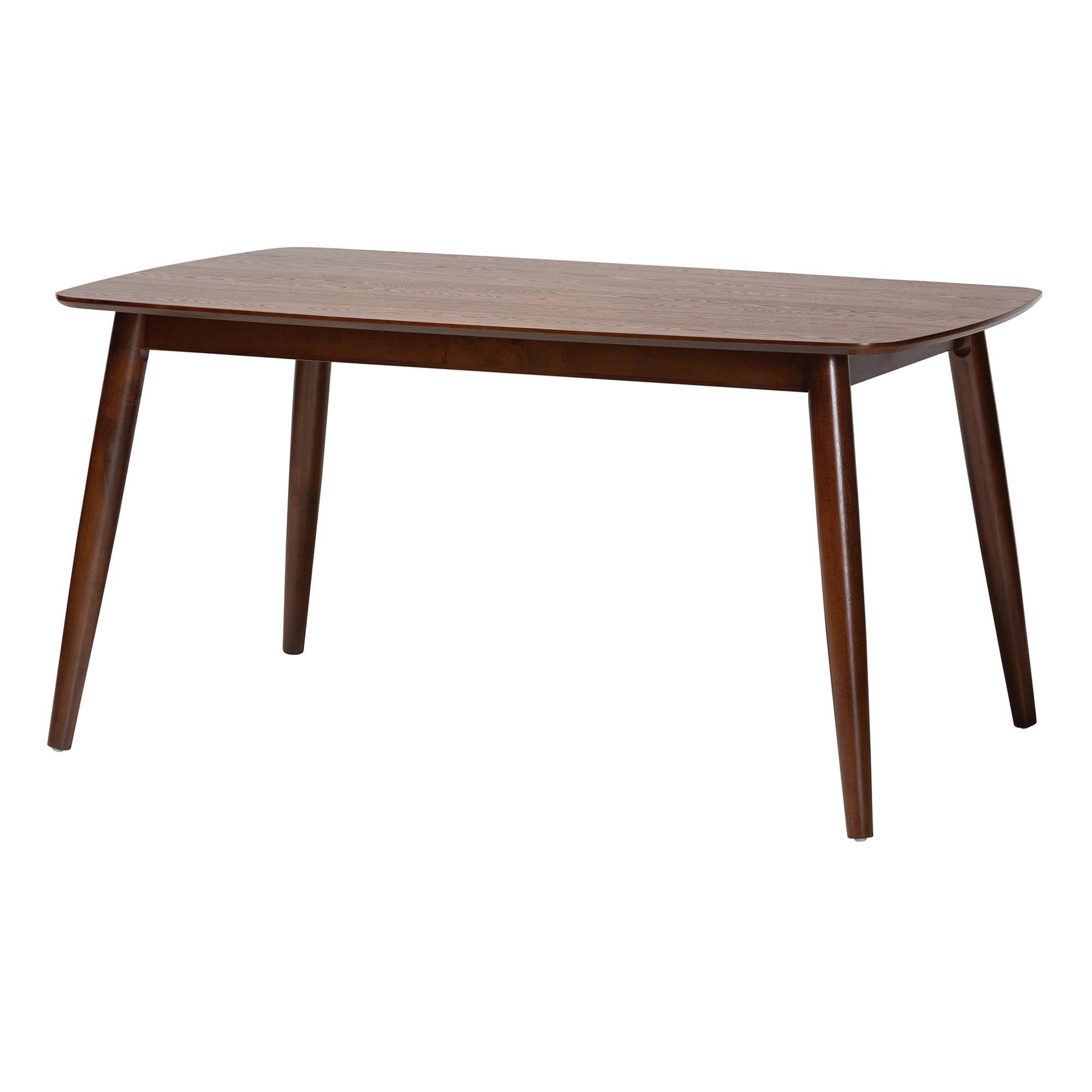 Baxton Studio Dannell Mid-Century Modern Grey Fabric and Walnut Brown Finished Wood 7-Piece Dining Set
