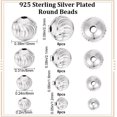 thumbnail image 2 of 32Pcs Round Spacer Beads Sterling Silver 4 Size Streak Shape Spacer Beads, 2 of 9