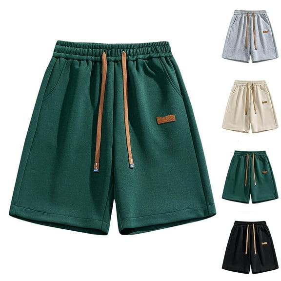 DDAPJ pyju Big and Tall Athletic Shorts for Men Ice Silk Breathable Summer Beach Shorts Lightweight Drawstring Lounge Sweat Shorts with Pockets Black M