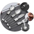 thumbnail image 4 of 4 Pcs Flatware Camping Tableware Fork Spoon Portable Silverware Stainless Steel Cutlery Wire, 4 of 6