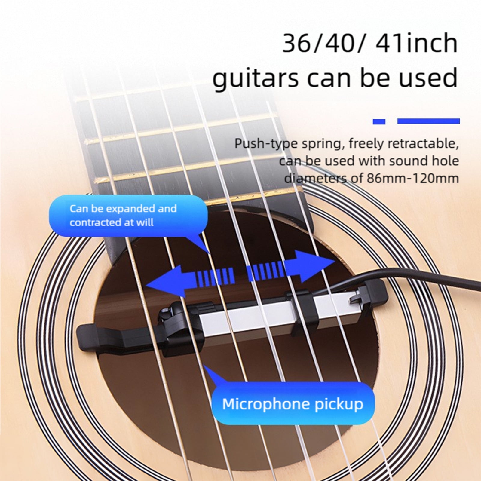 Acoustic Guitar Pickup Open Hole Amplifier Guitar Hole Pickup for Clear Sound Reproduction Easy Clip On Use Enduring