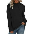 thumbnail image 1 of LinYooLi Hoodie Sweaters for Women Slouchy Solid Color Casual Loose Long Sleeve Pocket Pullover Sweaters with Drawstring, 1 of 3