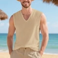 thumbnail image 5 of NOLDARES Men's Casual Tank Tops Knit V Neck Sleeveless Loose Fit T Shirts Summer Beach Lightweight Muscle Tee(Khaki,XL), 5 of 9