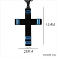 thumbnail image 4 of Metaljc Stainless Steel Cross Pendant Necklace for Men, 24" Chain, Religious Jewelry Gift Set, 4 of 10