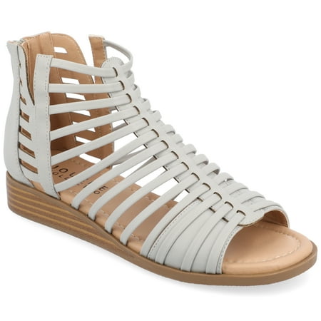 

Journee Collection Womens Delilah Tru Comfort Foam Wide Width Gladiator Sliver Wedge Sandals
