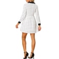 thumbnail image 4 of INSPIRE CHIC Women's Plaid Long Sleeve Button Up Point Collar Shirt Dress S White, 4 of 6
