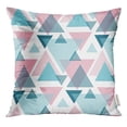 thumbnail image 1 of RYLABLUE Taie d'Oreiller Créative Rose et Bleu Répétable avec Triangles Lignes Funky Style Années 80 90 Géométrique Abstraite Été, 1 of 1