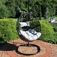 thumbnail image 2 of Sunnydaze Decor Chaise Oeuf Suspendue Jackson avec Support, Gris - Ensemble de 1, 2 of 5
