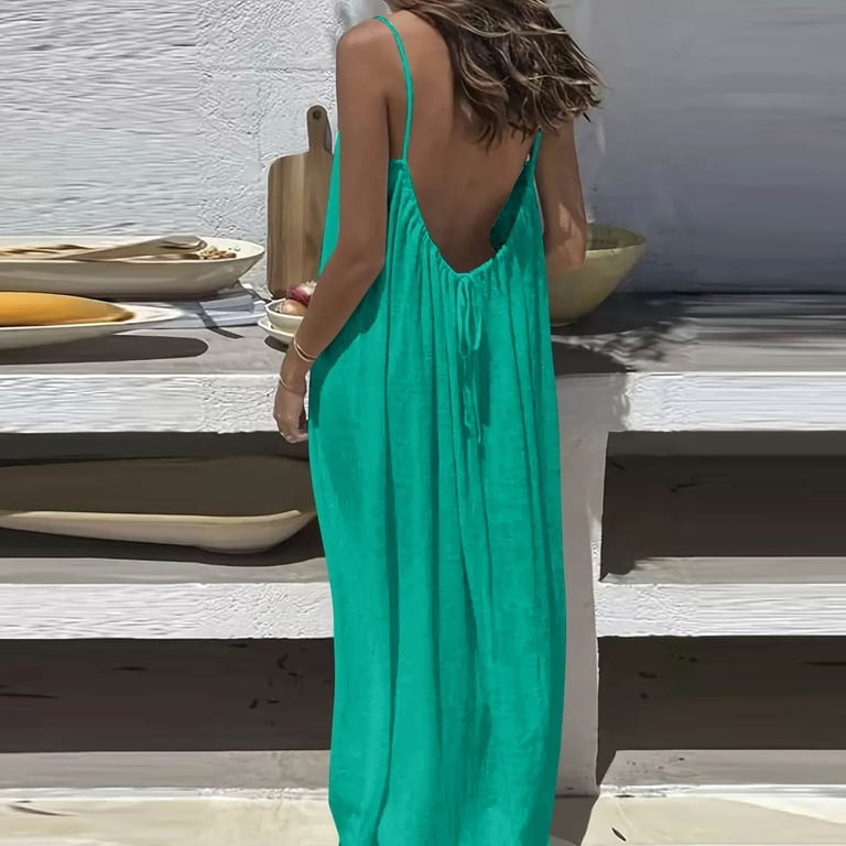linen low back dress DEIA Midi Dress