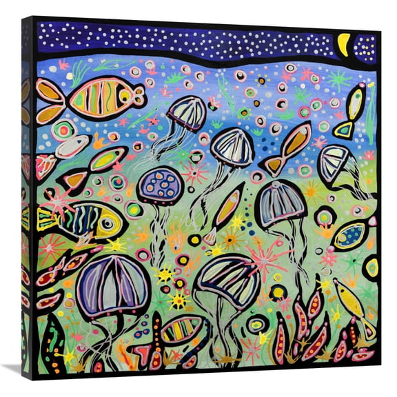 Global Gallery's 'La danza delle meduse' by Wallas Stretched Canvas Wall Art