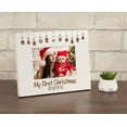 thumbnail image 6 of Darling Souvenir MADE WITH LOVEPersonalized WoodEngraved Christmas Picture Frame, Table Top WhitePhotoFrame (My First Christmas) Customizable Quote - 4x6 Inches Horizontal, 6 of 8