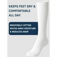 thumbnail image 4 of Special Essentials Diabetic Socks for Men & Women – Non-Binding Over The Calf Extra Wide Top Cotton Neuropathy Socks (White - 4 Pairs, X-Large), 4 of 6