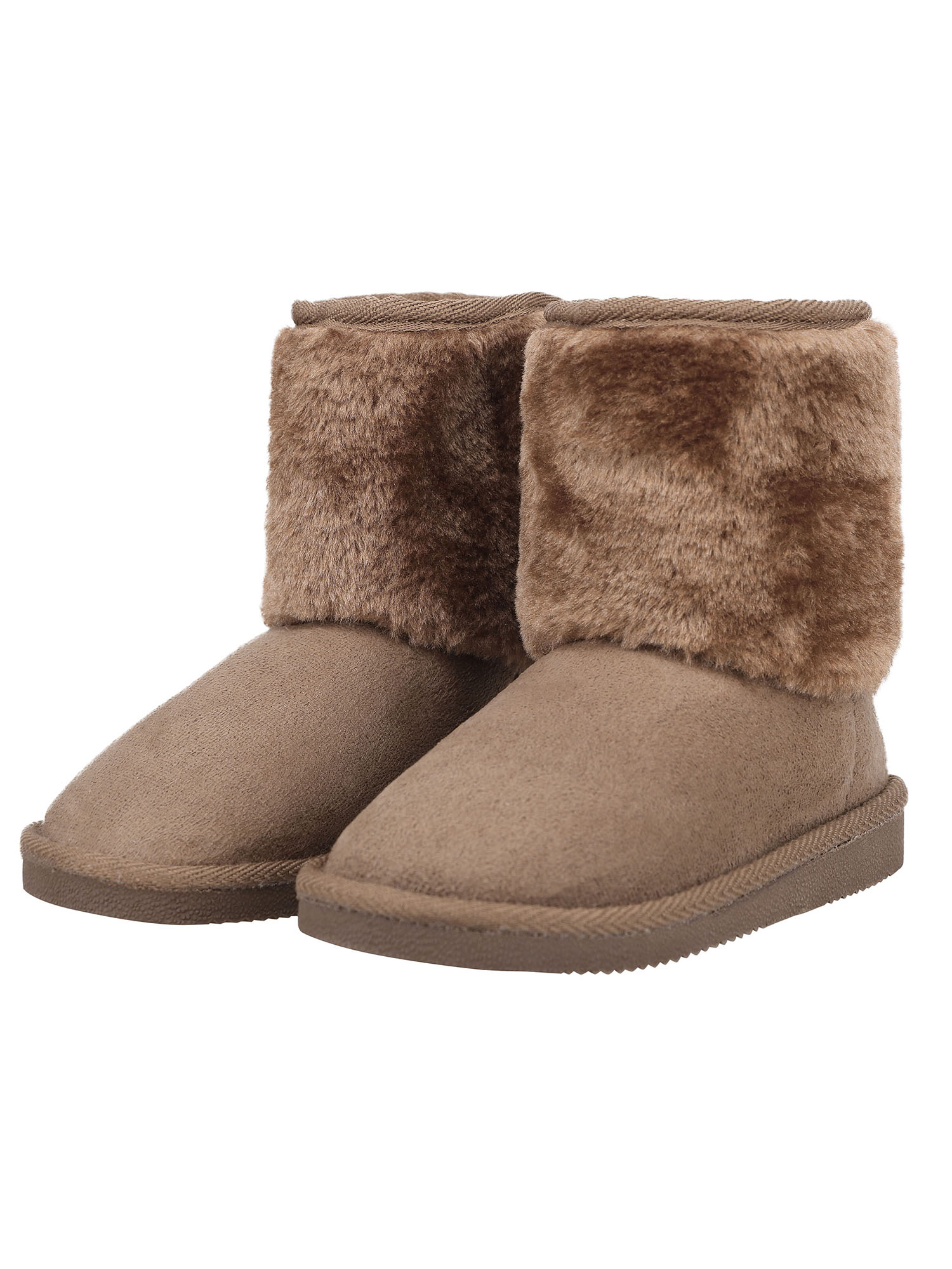 Compatible for Kids Snow Boots Sherpa Lined Winter Boots Camel 12 - image 2 of 3