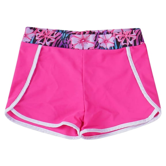 Ocealan Kids Girls Floral High Waist Swim Shorts Tankini Underpants Summer Hot Bottoms Gardenia Rose 8