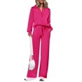 thumbnail image 1 of Conjunto Deportivo PRETTYGARDEN Mujer 2 Piezas Medio Cierre Rojo Rosado M, 1 of 7