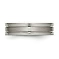 thumbnail image 4 of Auriga Fine Jewelry Titanium Brushed Center 6mm Grooved Men's Band Size 10, 4 of 4