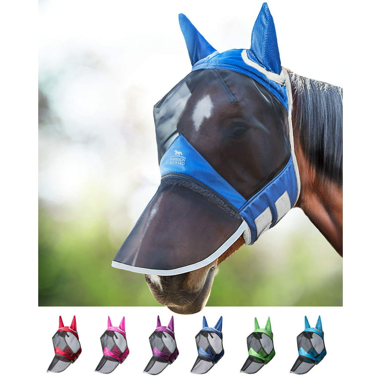 SmithBuilt Horse Fly Mask (Gray, Cob) - Mesh Eyes and Ears, Breathable  Fabric, UV Protection 