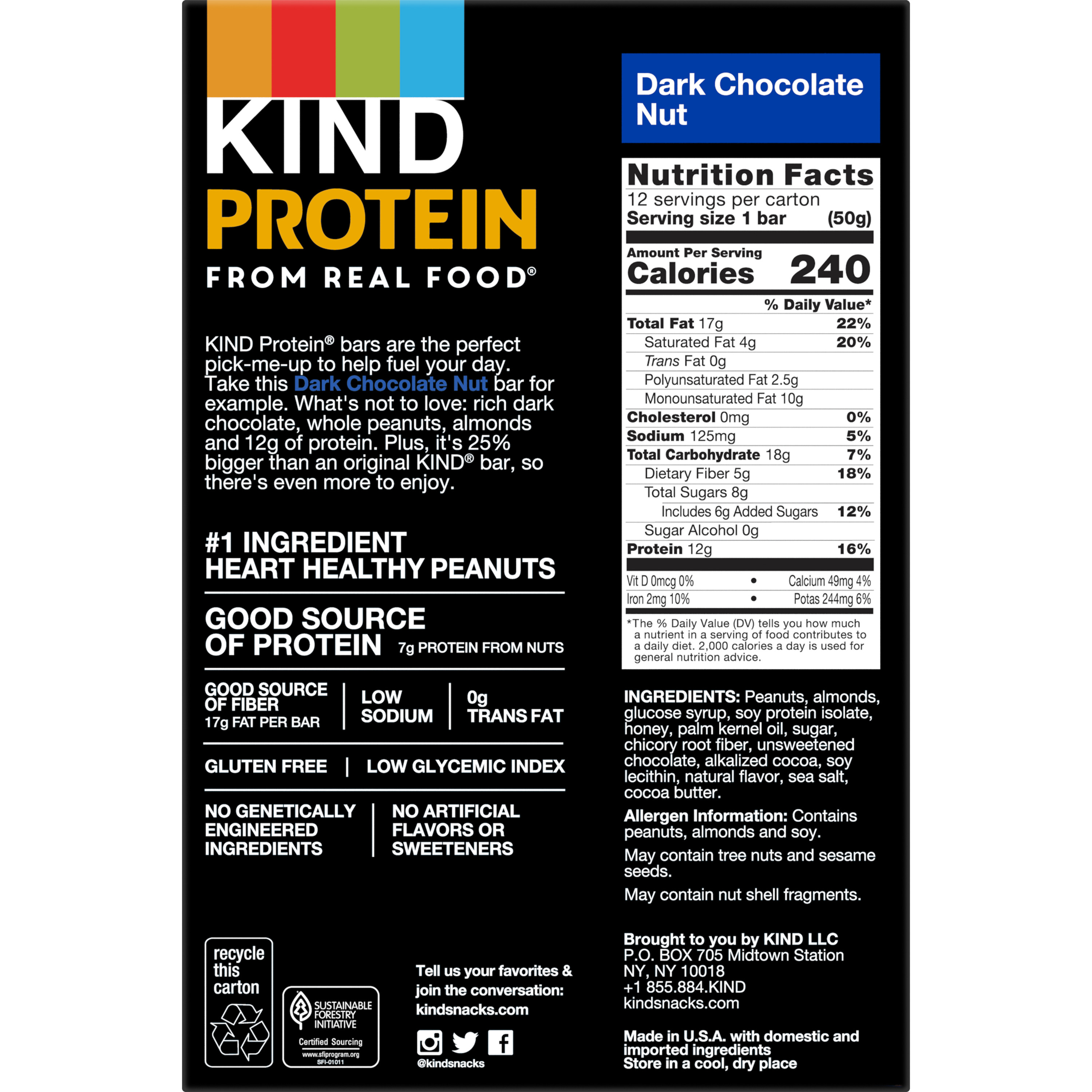 KIND Protein Bars, Double Dark Chocolate Nut, 1.76 oz, 12 Count - image 2 of 9