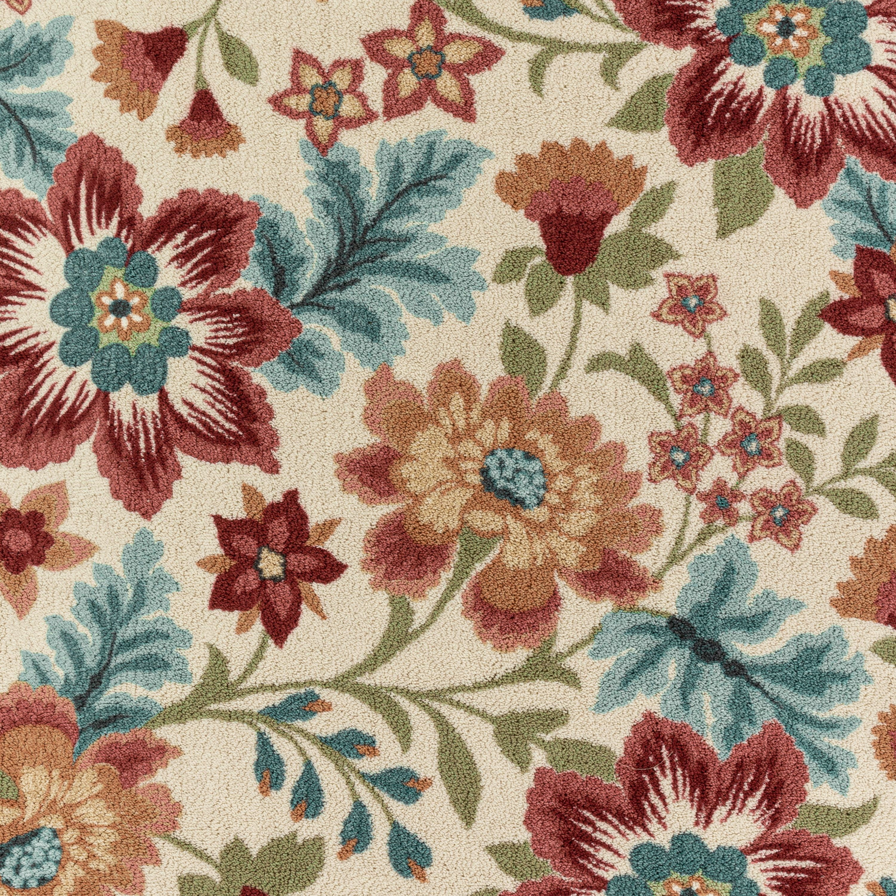 Mainstays Farmhouse Oversized Floral Cream Indoor Accent Rug, 1'8"x2'10"