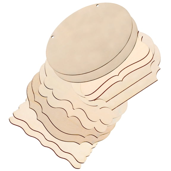 PBPBOX 12Pcs Wood Plaque Craft Unfinished Wooden Board Assorted Color for Diy Home Decoration
