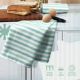 thumbnail image 3 of HEIRLOOM COMFORT Fiesta Stripe Dish Towels 12 Pack, 18x26 Inch, 100% Cotton, Ultra Absorbent & Reusable, Quick Drying Kitchen Towels for Cleaning, Cooking, Drying, Easy care, Green Multicolor, 3 of 7