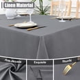 thumbnail image 2 of decorUhome Linen Rectangle Tablecloth 60x84 inch, Stain and Wrinkle Resistant Washable Table Cloth, Decorative Waterproof Fabric Table Cover for Dining Party, Grey, 2 of 8