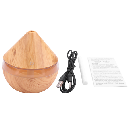 

Cool Mist Humidifier 300Ml USB Air Humidifier Essential Oil 7 Color Changing Light Diffuser for Home Light Wood Grain