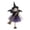 A001- Purple, variant on Witch Halloween Decorations 9.5 Inch Purple Hanging Witch Figurine with Broom Cute Spooky Indoor Halloween Decor for Home Party Mantel Window Display 1 Pack