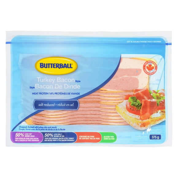 Dinde au genre bacon Butterball réduit en sel 375g