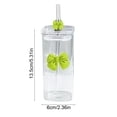 thumbnail image 3 of Vaso de agua de vidrio con tapa y pajita con decoración de mariposa | Vaso reutilizable con tapa a prueba de polvo y pajita de vidrio, 3 of 8