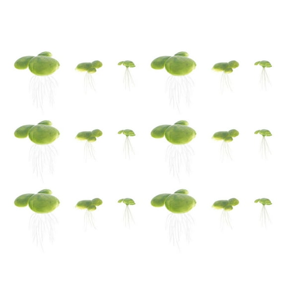 PBPBOX 18PCS Floating Plants Duckweed Light Green Plastic Water Surface Decoration for Aquatic Setup