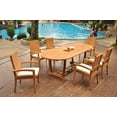 thumbnail image 6 of Grade-A Teak Dining Set: 6 Seater 7 Pc: 94" Mas Oval Trestle Leg Table And 6 Goa Stackng Arm Chairs Outdoor Patio WholesaleTeak #51GO1307, 6 of 6