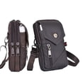 thumbnail image 3 of Bolso de hombro para teléfono ligero de cuero genuino retro, bolso de cintura para hombre, bolso de hombro vertical de piel de vaca, bolso de mochila pequeña, 3 of 6