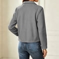 thumbnail image 5 of Mifsaly Womens Cropped Trench Jackets Notched Lapel Double Breasted Wool Coats Fall Winter Fashion Stylish Going Out Dating Shopping Work Office Casual Outfits Gray,M, 5 of 7