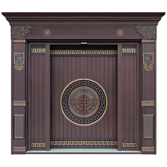 Fireproof and explosion-proof cast aluminum door villa door double door rural self-built houses to enter the household anti-theft copper custom