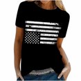 thumbnail image 4 of Lenago Hauts d'Été Grande Taille Sexy pour Femmes Mode Décontractée Blouse Ample Jour de l'Indépendance Impression Drapeau Col Rond T-Shirt Chemises Blouse Imprimée Tee Tenues du 4 Juillet pour Femmes, 4 of 9