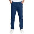 thumbnail image 2 of Lutiedan School Uniform Pants for Boys Straight Leg Elastic Waist Pants Fall Baggy Casual Pants with Pocket Size 5-14, 2 of 8