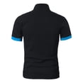 thumbnail image 4 of Men's Polo Shirts Summer Golf Short Sleeve Button Up Collared Business Tops Comfortable Work Slim Fit Stretchy Mens Shirts Black2 XL, 4 of 4