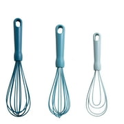Mainstays 3-Piece Silicone Whisk Set, 10.5 in/10.4 in/9.6 in, Blue