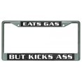 thumbnail image 1 of Eats Gas But Kicks Ass Chrome License Plate Frame, 1 of 1
