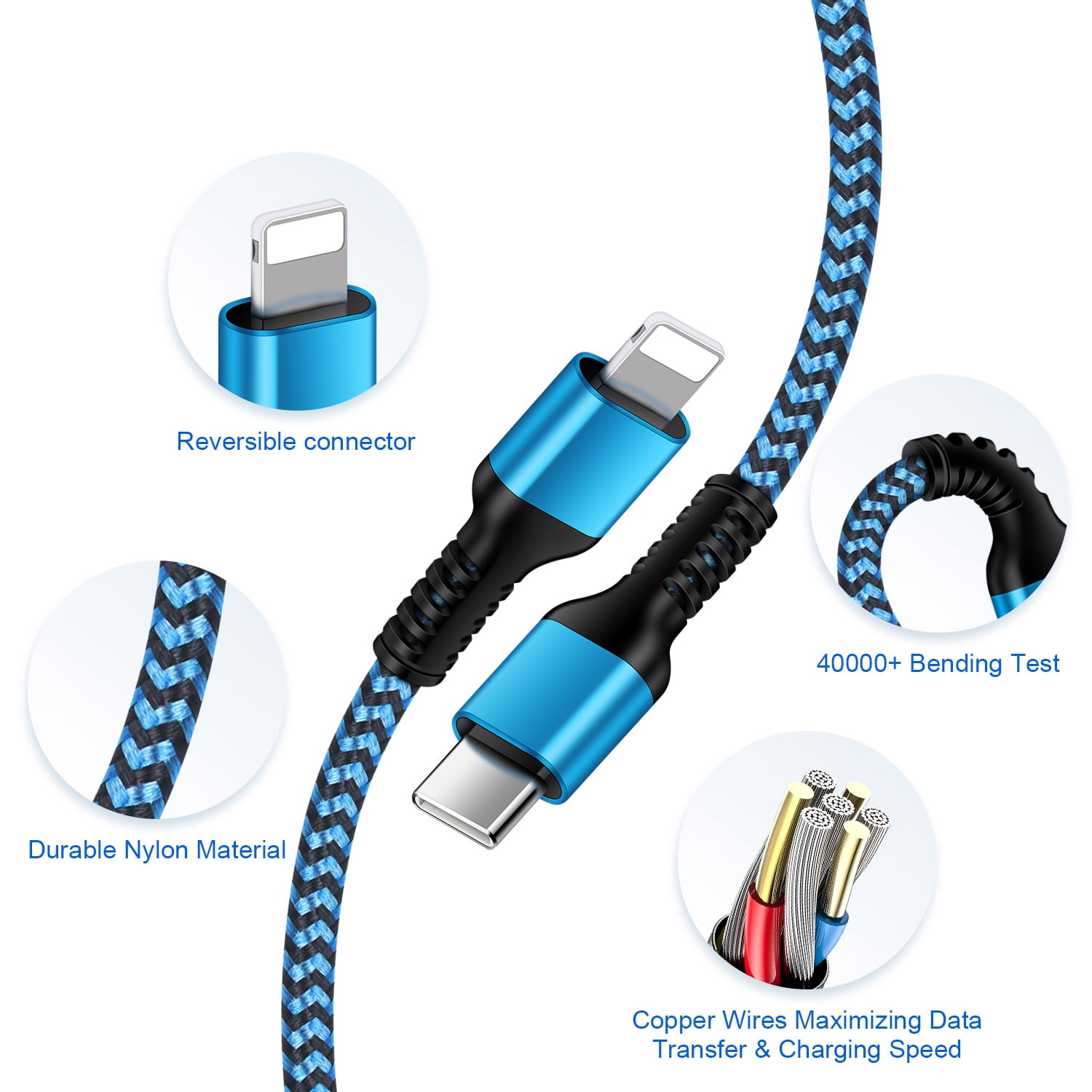 HAOANO USB C Wall Charger Block,2Pack 20W PD Android Type C Charger Block Fast Charging Block USB C Power Adapter w/ 2PCS USB C Charging Cable 6ft Type C Charger Cords Compatible for iPhone 14 13 12